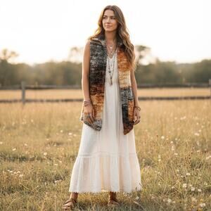 Pilcro by Anthropologie Asymmetrical Vest XSP Boho Layering Piece